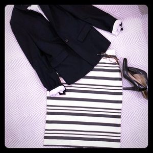 J Crew Striped Pencil Skirt